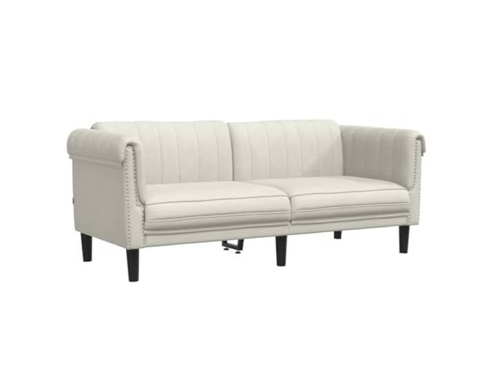 GHVBNMF 2-Sitzer Sofa Samt Couch Polstersessel Wohnzimmer Creme 182cm Gemütliches Zweisitzer Polstermöbel mit Schaumstoffpolsterung und Holzbeinen für Schlafzimmer oder Gästezimmer in Creme.