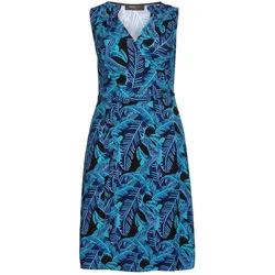 Sommerkleid in Wickeloptik - blau - 42