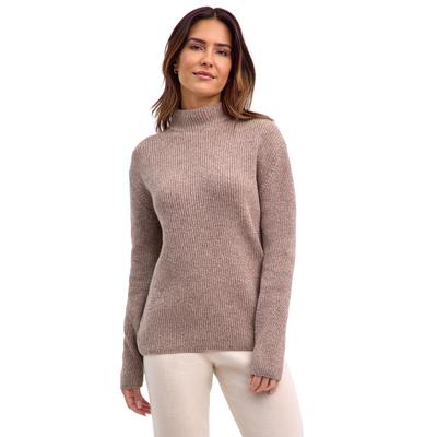 Strickpullover FALKE "FALKE Pullover", Damen, Gr. M, braun (sand (4320)), Pullover Strickpullover