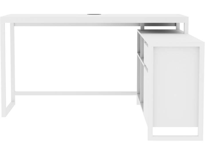 Bureau d'angle réversible Denver - Panneaux de particules - Coloris Blanc - 139 x 75 x 139 cm