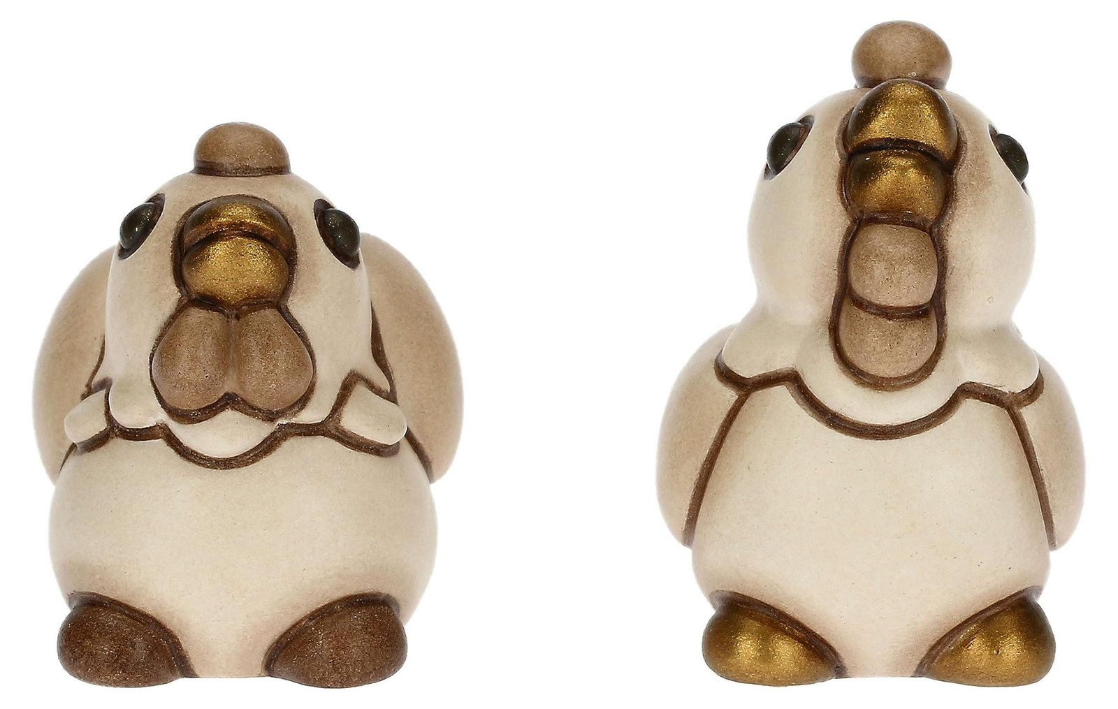 Dripio Keramische figuurtjes set van 2 haan en hen meerkleurig