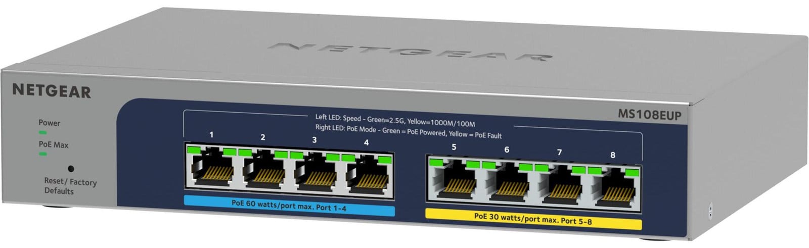 Netgear MS108UP-100EUS Unmanaged Switch met 8x 2.5GE poorten