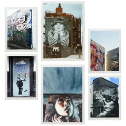 POSTER Set Mit 6 Graffiti Urbane Straßenkunst A3 & A4 Weißer Rahmen