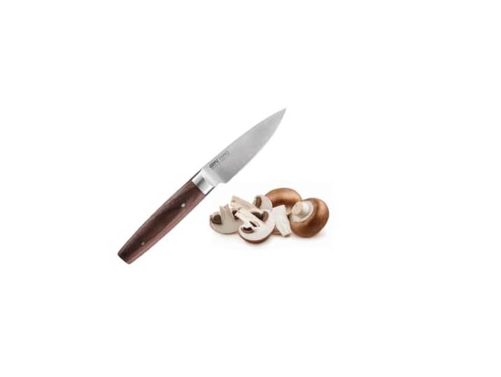GEFU Gemüsemesser ENNO 9,5 cm - Solinger Klinge - Obst- & Schälmesser Handgeschliffener Spezialstahl HRC 57, Ergonomischer Walnussholzgriff, Made in Germany, Ideal zum Putzen & Zerteilen
