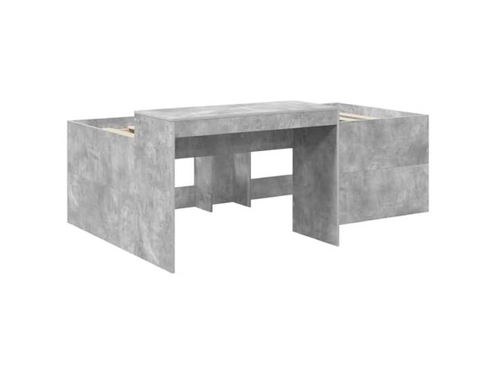KTHLBRH Hochbett für Kinder mit Schreibtisch zementgrau Technisches Holz, Lattenrost, 133,5 x 193 x 75 cm, einfache Montage