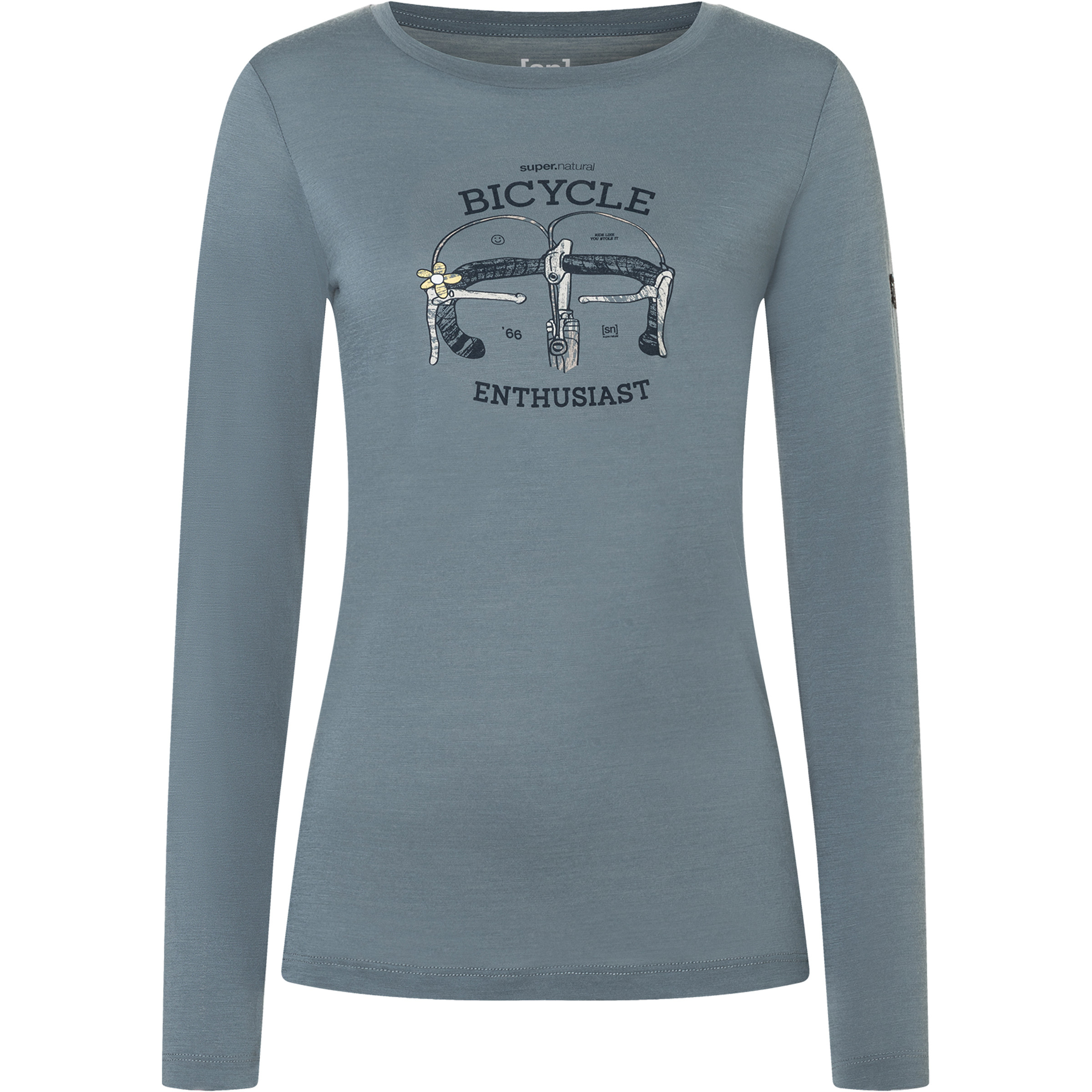 Super.Natural Bike Enthusiast Damen Longsleeves Merino blau Größe S Trekking Hautfreundlich Merinowolle