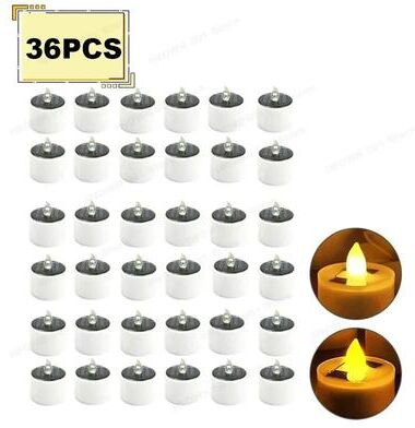 Uplift Picks Solar Flameless Tea Light Candles For Waterproof Outdoor Holiday Decor Ambiance 36 Pcs warm