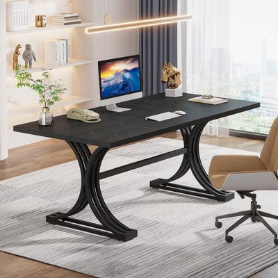 OEM "63"" Large Rectangular Executive Desk, Faux Marble Table, Business Computer Desk for Home Office"