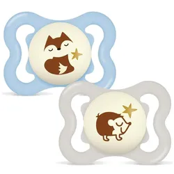 6x MAM, Nuggi, Supreme Night Sil.0-6M F/I 2St (2x, 0 - 6 Monate)