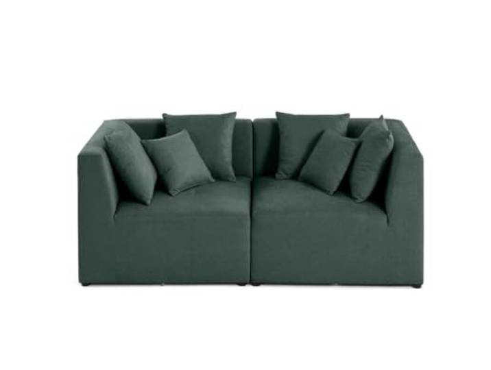 Lisa Design Amalfi - 2-Sitzer modulares Sofa - aus Stoff Grün