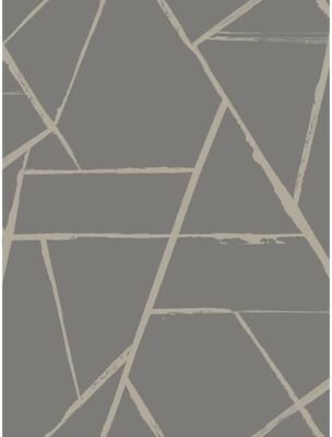 Carol Benson-Cobb Intersect Grey Metallic Wallpaper