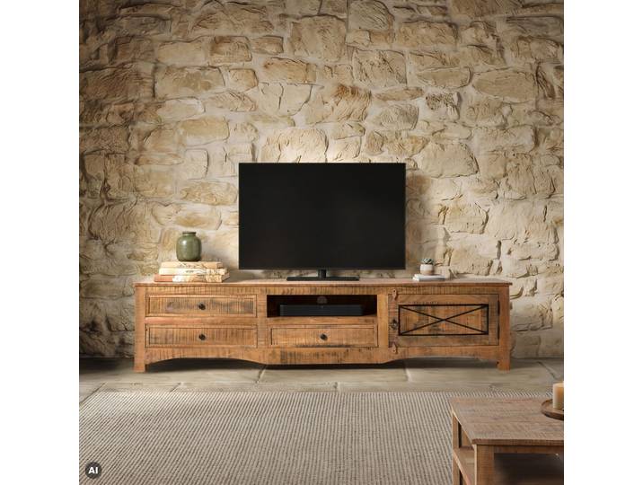 TV-Board Akazie 220x40x50 natur versiegelt NATURE OF SPIRIT #244