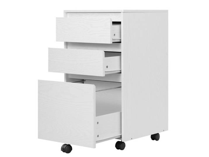 Caisson Mobile WOLTU - Meuble Rangement Bureau avec 3 Tiroirs - 40x40x70cm - Blanc W0ATT0863