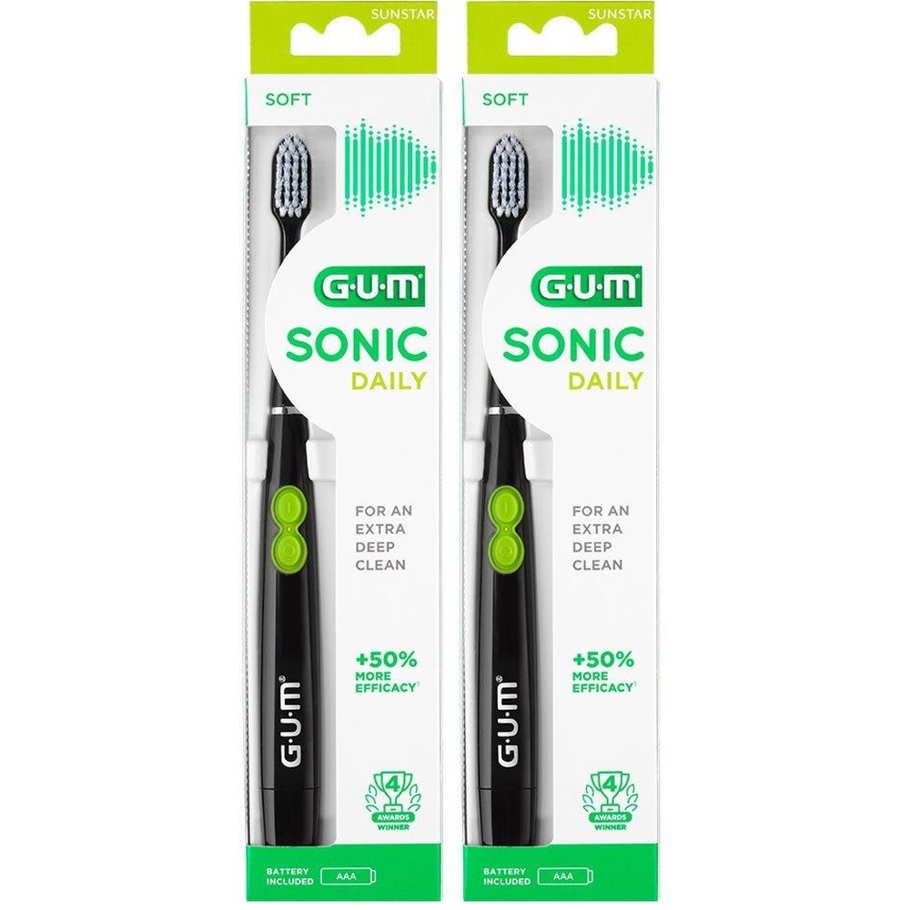 GUM Sonic Daily ZB Schwarz x2 2x1 St Zahnbürste