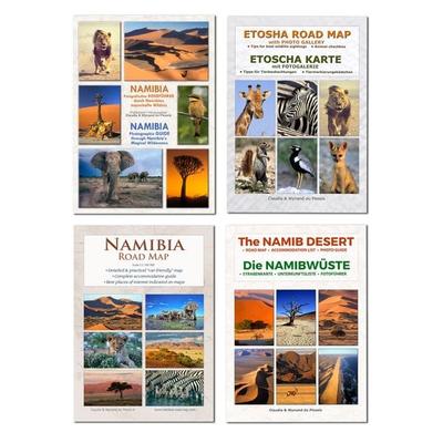 Das komplette Kartenset NAMIBIA Plus (4-teilig), Set von Claudia Du Plessis,Wynand Du Plessis, Wild Photo Shop, 978-3-947895-44-1