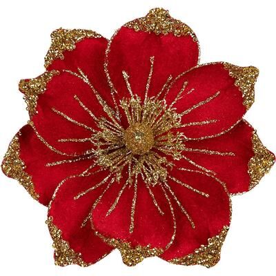 Multicon Wholesale Hub Christmas Flowers Bouquet, Velvet Artificial Magnolia, Home Room Decoration, Christmas Tree Ornaments, New Year Gift sliver