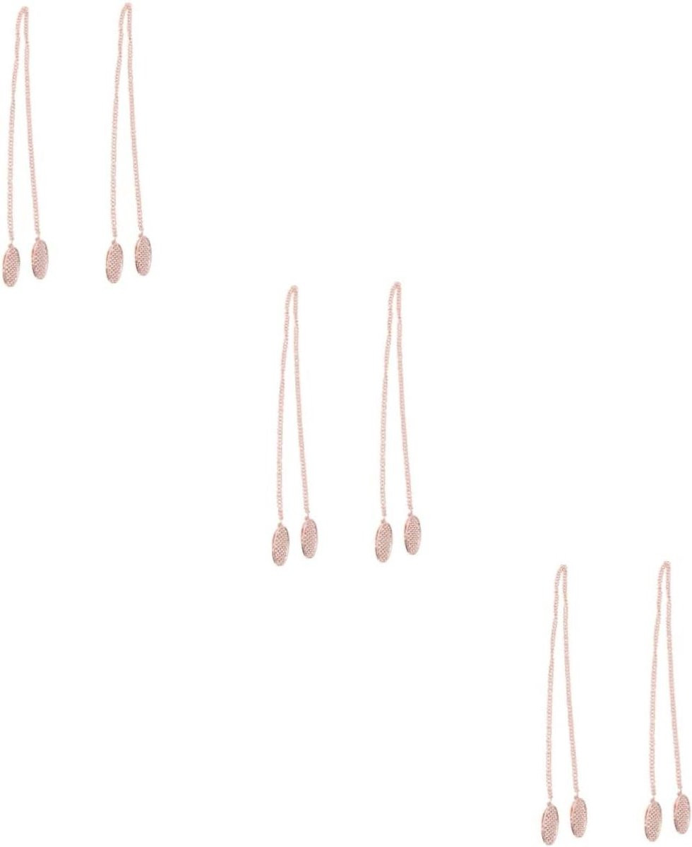 Set van 6 Servet Clips als Slabbetje Houder in Rosé Goud met Verstelbare Ketting