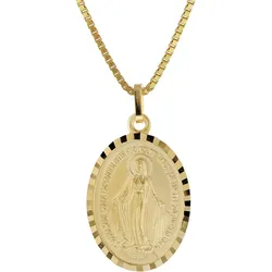 trendor 51928 Milagrosa Gold 333 Anhänger Madonna + Vergoldete Silberkette, 42 cm