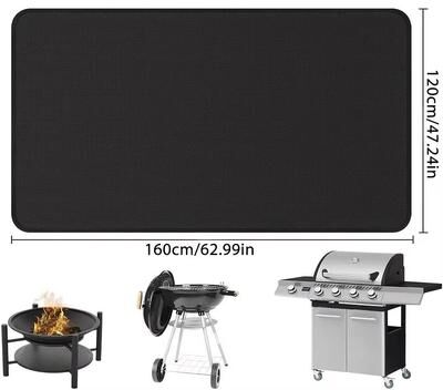 Inspired Finds Heat Resistant BBQ Fire Pit Mat Outdoor Floor Protector Flame Retardant Pad 62.99x47.24in