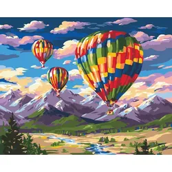 Malen nach Zahlen auf Keilrahmen "Heißluftballons", 50 x 40 cm