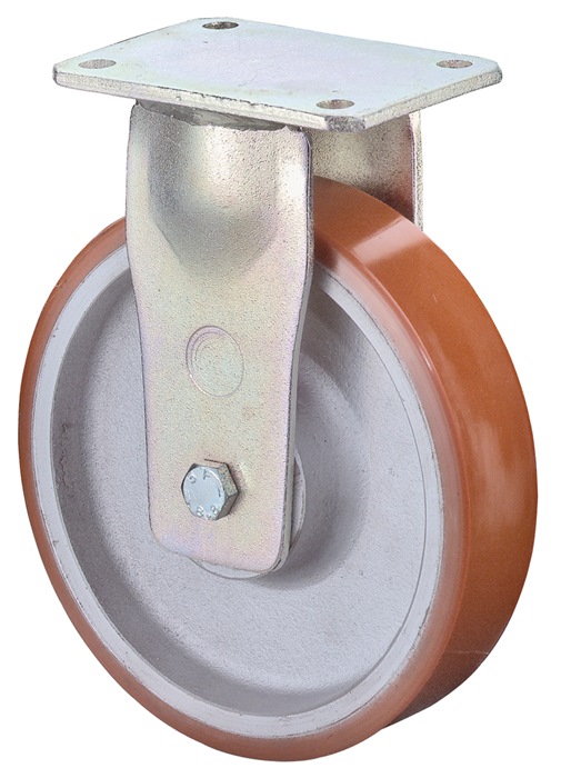 BS Rollen Bockrolle RR110.C10.253 Durchmesser 250mm Tragfähigkeit 2200kg Platte 255x200mm Rad Aluminium / Guss-PUR95 - RR110.C10.253