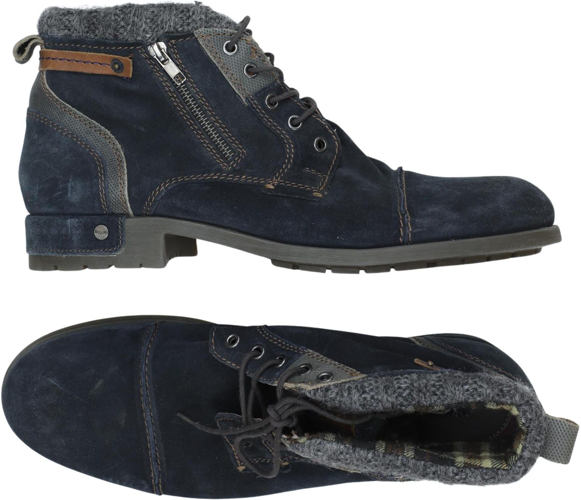 Bugatti Herren Stiefel, Marineblau, Gr. EU 46, Leder - Second Hand
