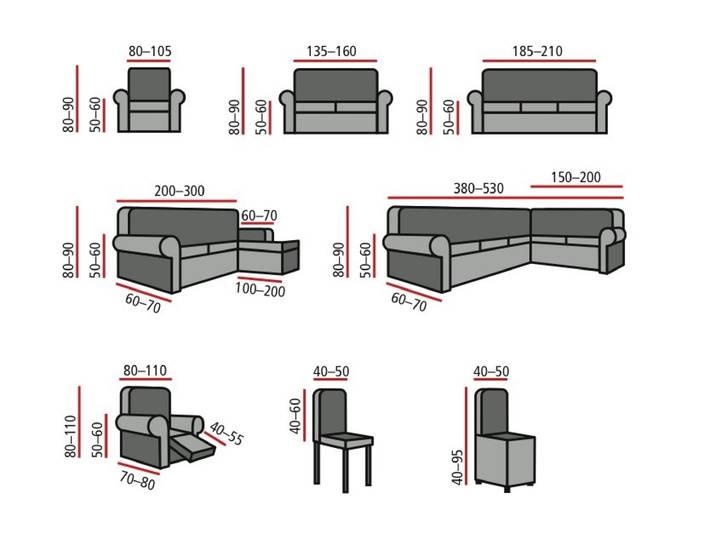 Stretchbezüge mit schöner Strukturierung, Taupe, Größe 101 (Sesselbezug)