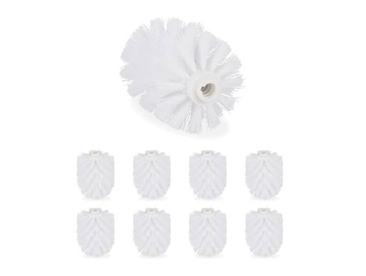 Relaxdays Tête de Rechange Brosse WC\, Lot de 18\, Filetage intérieur 12 mm\, diamètre 8 cm\, tête Brosse Toilettes\, Blanc
