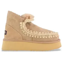Mou für Damen. MU.FW681000A Lederstiefeletten Mini Eskimo Platform braun (36), Wohnung, Keine, Lässig