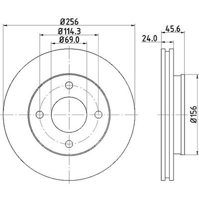 Hella Bremsscheibe [Hersteller-Nr. 8DD355111-511] für Smart, Mitsubishi