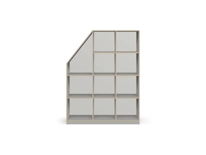Grauer Dachschrägenschrank Premium Dekore Grau Multiplex Kante