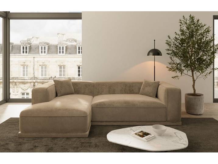 Couch Merida L-Form in Stoff