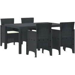 vidaXL Garten Essset 5 pcs Anthrazit 150 x 100 x 73 cm PE-Rattan