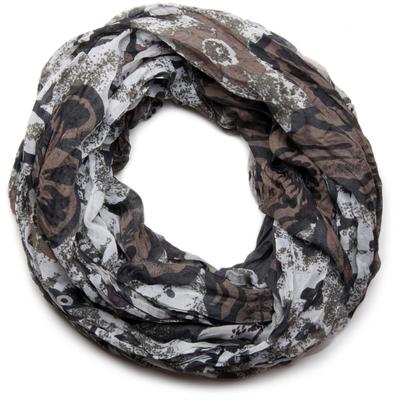 Loop STYLEBREAKER "Loop mit Blumen Allover Print", Damen, grau, Obermaterial: 100% Viskose CV., Modisch, Modetücher Loop