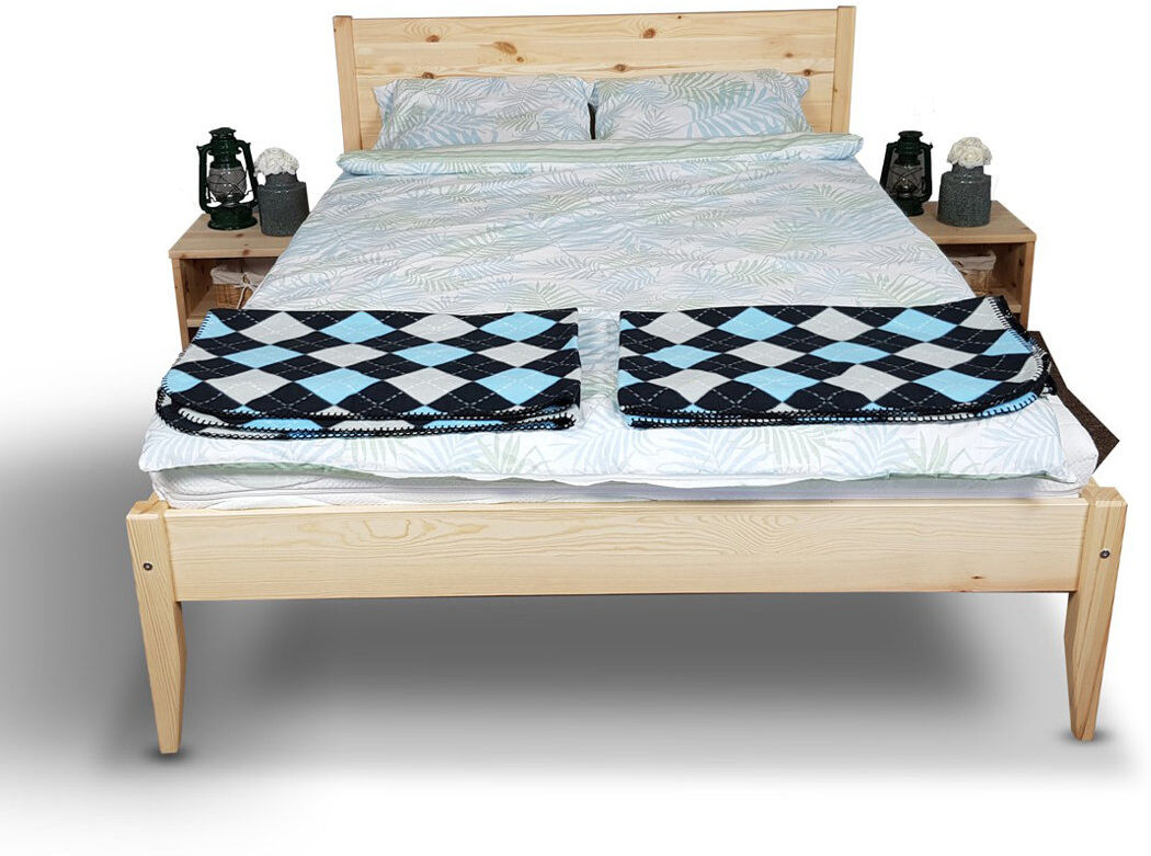Gracie Oaks Felder Solid Wood Bed Natural European Double (140 x 200cm)