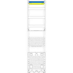 f-tronic 7141628 Verteilerfeld V17APZOM, 1-feldrig, H=1050mm, 3-reihig, APZ-Platz ohne APL-Set,Komm.