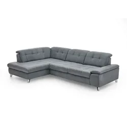 ComfortPlan Ecksofa Oxford Leder Grau Steel 211 x 309 cm