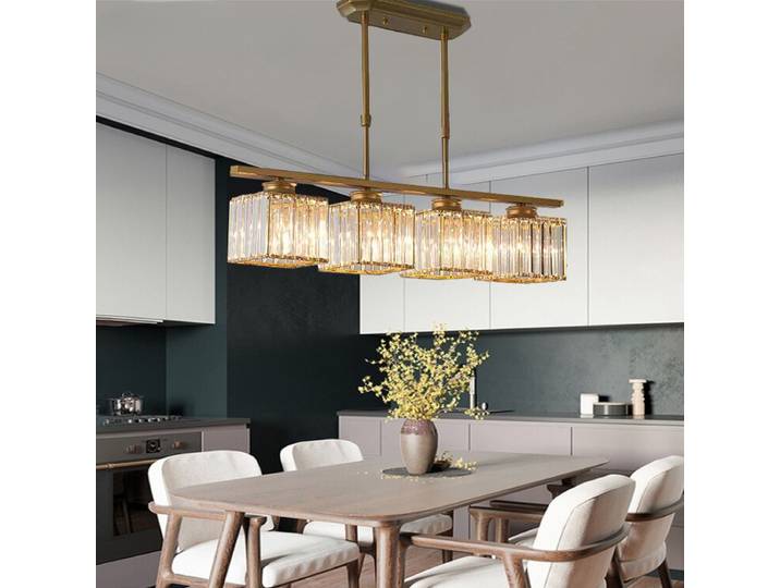 Lustre en cristal de luxe moderne nordique lumière de Restaurant à trois têtes pour Bar salon luminaire suspendu