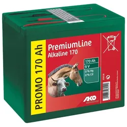 AKO Alkaline Trockenbatterie für Weidezaungeräte, 9V / 170 Ah (1 Stk., 9V Block), Batterien + Akkus