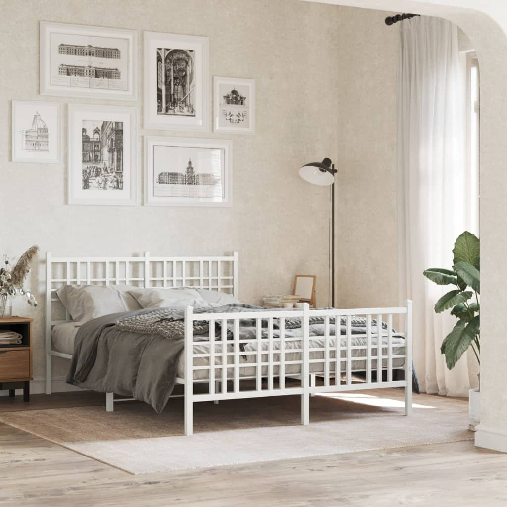 17 Stories Novarayne Bed Frame White 137 x 190 cm