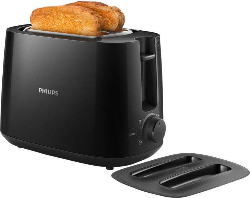 Philips Daily Collection broodrooster HD2582/90, metaal, voor 2 boterhammen