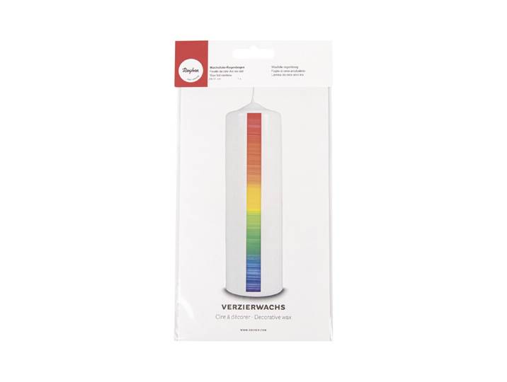 Wachsfolie-Regenbogen, 20x10cm, Querstreifen, SB-Btl 1Stück