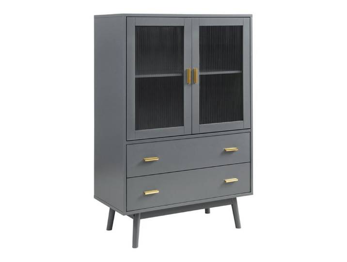 Armoire vitrée Susa 120 x 80 x 40 cm gris