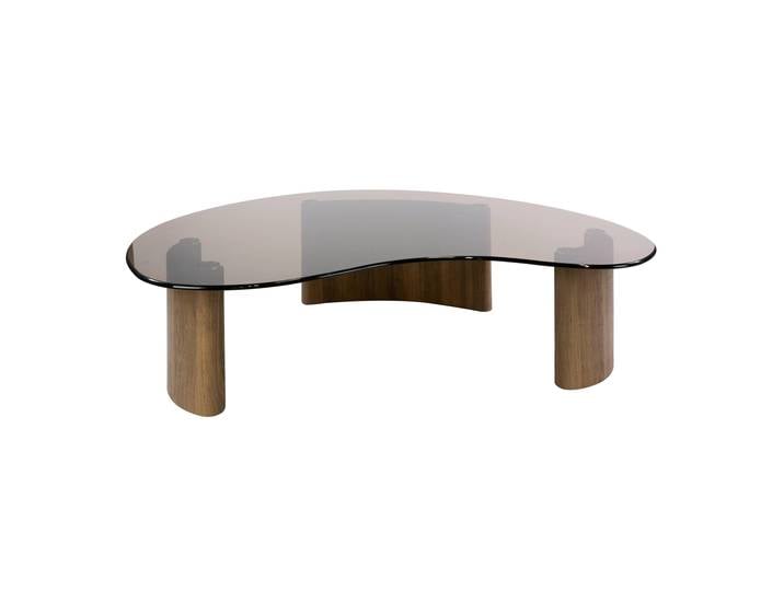 Table basse verre fumé design organique MILOS