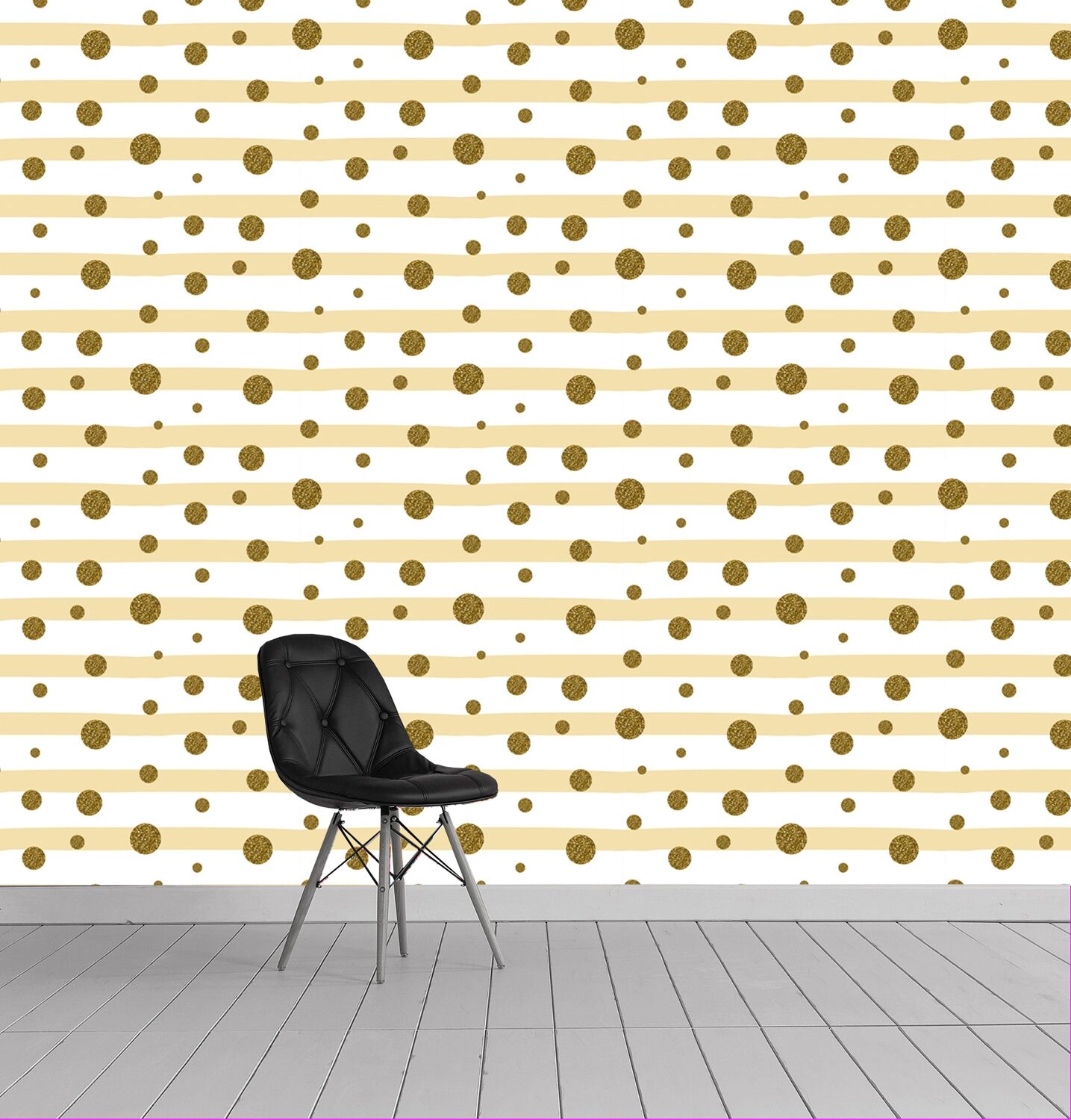 Vinyltapete QUEENCE "Andy", gold, B:0,9m L:2,5m, Vinyl, Tapeten, Vinyltapete, 90x250cm, selbstklebend, kinderleichte Anbringung,, Sticker gold B/L: 0,9m x 2,5m