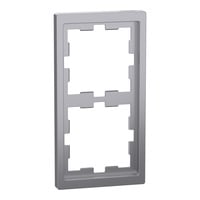 Rahmen 2-fach D-Life, Thermoplast lackiert, glänzend, Schutzart IP20, Maße 90x163x12 mm edelstahl, Retail