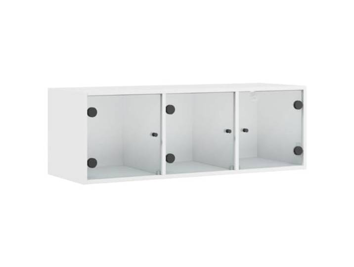 vidaXL Wandschrank mit Glastüren Weiß 102x37x35 cm