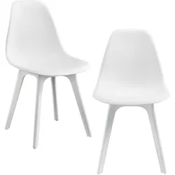 Esszimmerstuhl Brevik 2er Set 83x54x48 cm Weiß en.casa