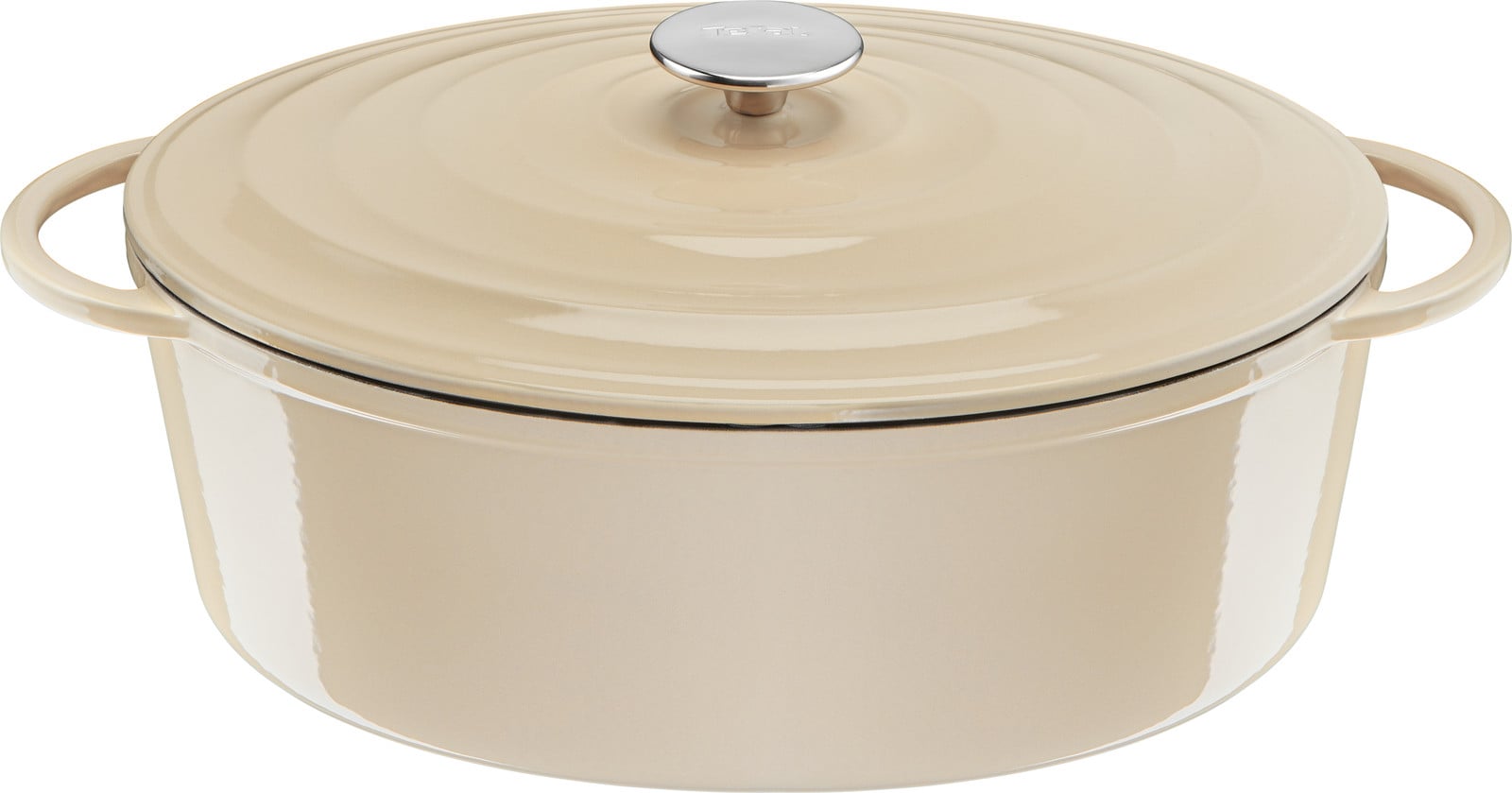 Tefal Lov Gusseisen Ovale Braadpan, 34 cm, Beige, Model E25806