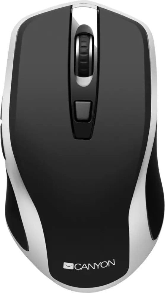Canyon MW-19 Draadloze Optische Muis, RF, 1600 DPI, Zwart Zilver